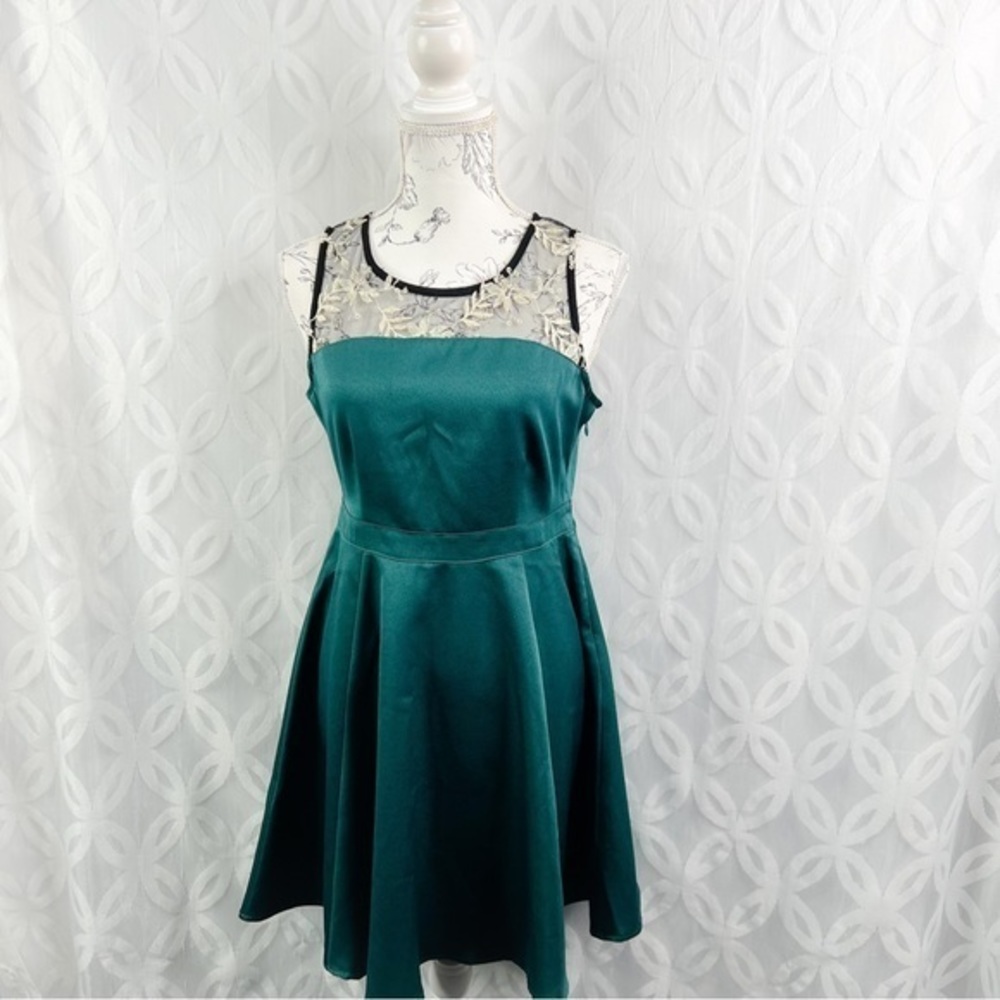 Altar'd State Emerald Green Skater Dress size small